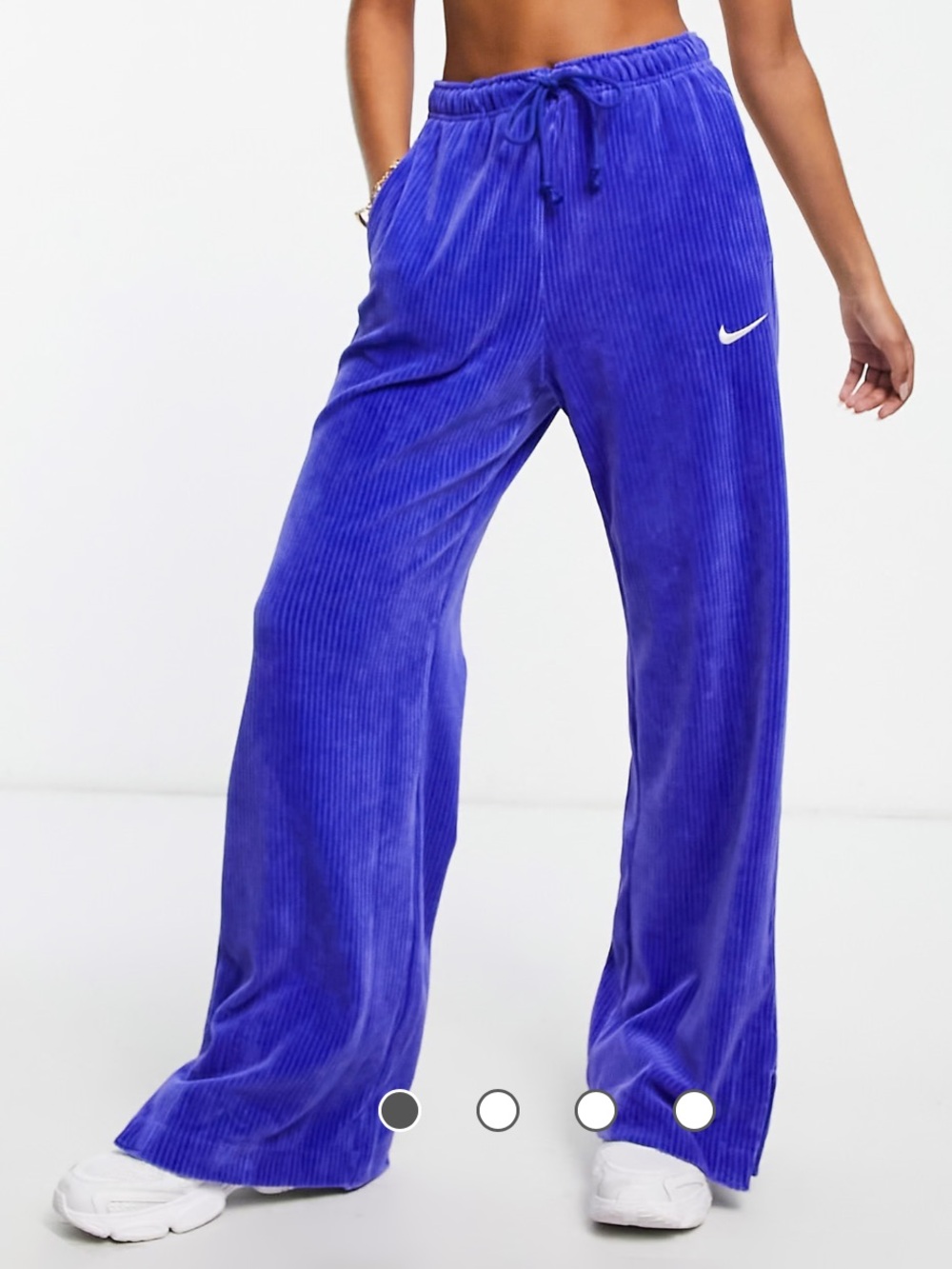 Nike Purple Velour Wide-Leg Pants